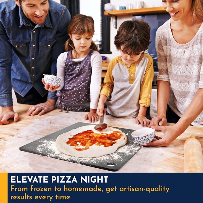 14" x 16" Pizza Steel - Heavy-Duty Carbon Steel Baking Plate for Oven, Grill & Pizza Oven - Pro Pizza Stone for Bread, Sourdough, and Crisp Crust Perfection