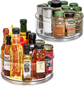 Sorbus 9 Inch Clear Lazy Susan Organizer, Turntable Organizer for Spice Organization for Cabinet, Lazy Susan Turntable for Kitchen, Home, Office, Closet, Classroom, Laundry Room Organization (2-Pack)