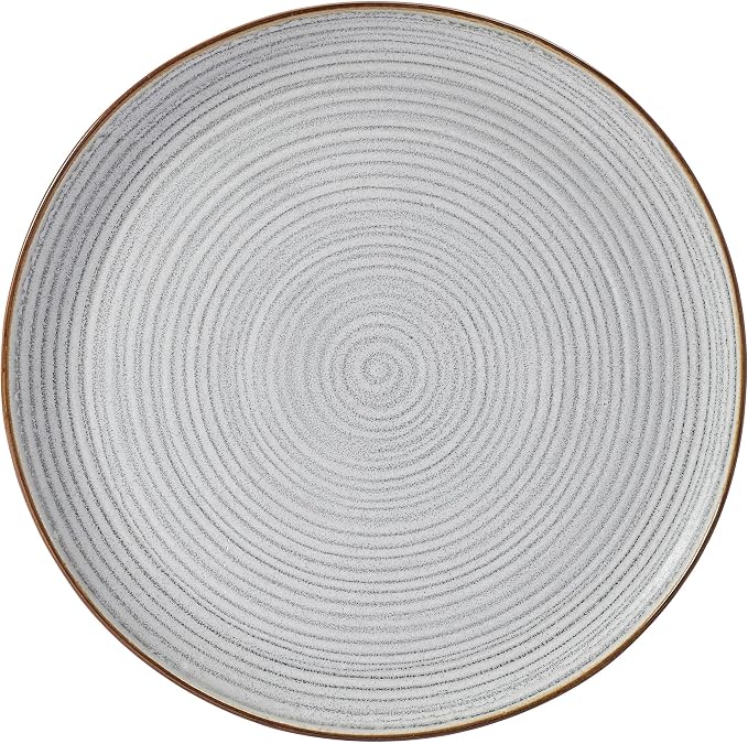 Pfaltzgraff Rowan Gray 12 Piece Plate Bowl Dinnerware Set, Service for 4
