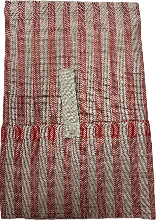 Vaxbo Lin 100% Linen Hand + Tea Towels | Made in Sweden | Different Sizes + Stunning Array of Colors - Storm + Little Storm (Red/Unbleached, Little Storm 35x50cm (13.8x19.5))