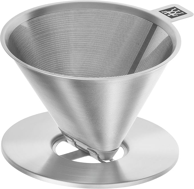 Zwilling J.A. Henckels Japan Z1024-005 Stainless Steel Coffee Dripper Paperless Filter, For 1 to 4 Cups, Dishwasher Safe