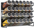 UVIAHOMI Magnetic Spice Rack Organizer for Refrigerator with 28 Spice Jars, 386 Spice Labels, 4 Hook, Chalk Marker and Funnel Set, Magnetic Shelf for Seasoning Organizer, 13.2'' W x 9.8 H, Black