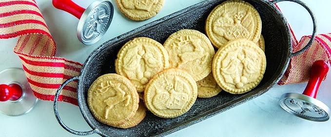 Nordic Ware Yuletide Cookie Stamps (Set of 3), Sturdy Cast Aluminium Cookie Stamp Set, Cookie Press Set Made in the USA, Sturdy and Durable Biscuit Maker Press Set