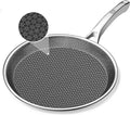 SNOWCLAD Crepe Pan,10 in Nonstick Crepe Pan, Stainless Steel Flat Skillet,Non Stick Dosa Tawa Comales Para Tortillas Pancake Pan,Dishwasher and Oven Safe Cookware,Induction Compatible, PFOA Free