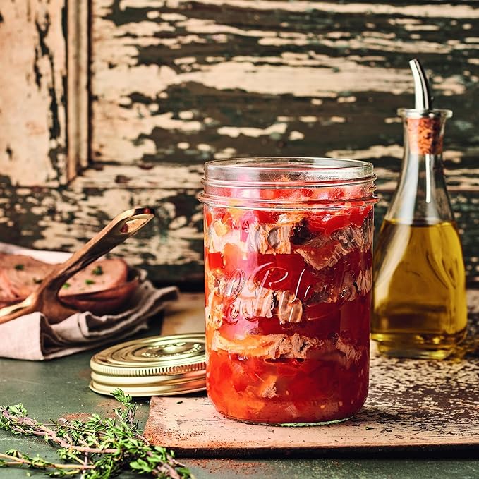 Le Parfait Familia Wiss 32oz (1L) Extra Wide Mouth (110mm) Glass Canning Jar – 1PK Made in France, Airtight 2-Piece Lid, Reusable Zero Waste & Eco-Friendly for Kitchen Storage & Meal Prep
