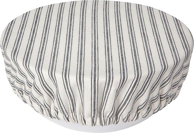 Now Designs Reusable Bowl Cover to Reduce Waste, Ticking Stripe - Large & Medium | Set of 2