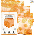 Reusable Beeswax Food Storage Bags – 8 Pack (2 Large, 2 Medium, 4 Small) | Natural Alternative to Plastic | Organic Cotton, Beeswax, Jojoba Oil