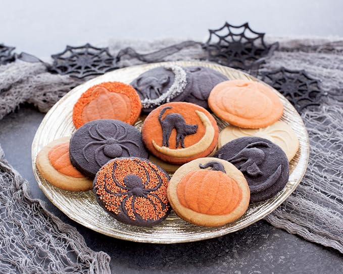 Nordic Ware 1260 Spooky Cast Cookie Stamps, 3-inch rounds, Silver