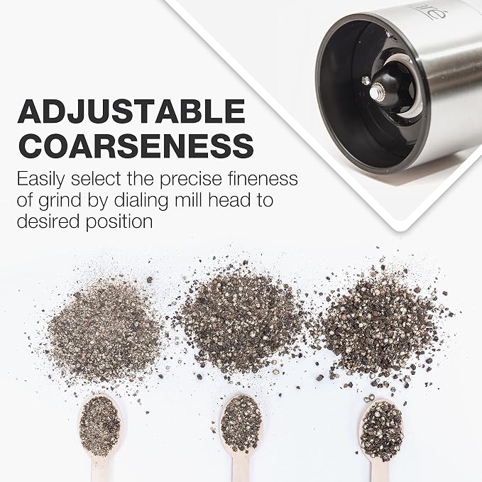 Eparé Bundle: Electric Salt or Pepper Grinder & Reusable Swedish Kitchen Dishcloth - Battery Operated Ceramic Burr Peppermill & Stylish & Washable Cellulose Paper Towel & Sponges Alternative