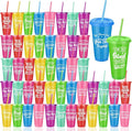 Kochorie 48 Pieces Thank You Cups 24 Oz Inspirational Plastic Tumbler Cup with Lids and Straws Reusable Appreciation Gift Bulk Thank You Gifts for Staff Coworker Teacher Employee, Rainbow