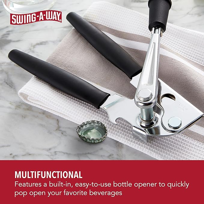 Swing-A-Way Easy-Crank Can Opener with Folding Crank Handle, Black, 3.50 x 4.50 x 10.50