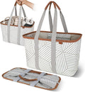CleverMade Collapsible LUXE Tote, 30L Foldable Grocery Shopping Bag, Reusable