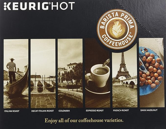 Barista Prima Coffeehouse Dark Roast Extra Bold K-Cup for Keurig Brewers, French Roast Coffee,96 Count