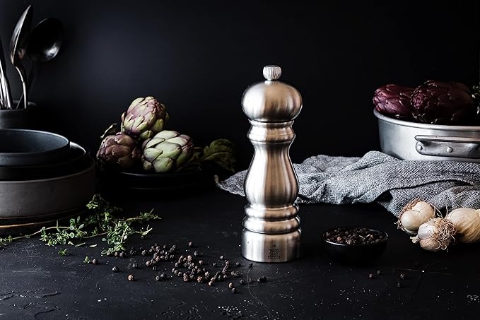 Peugeot - Paris Chef u'Select Manual Pepper Mill 7"/18cm - Adjustable Grinder - Stainless Steel