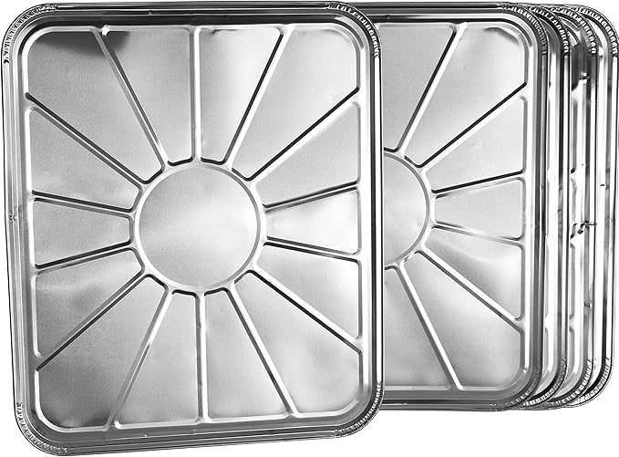 Plasticpro Disposable Foil oven liner Reusable Oven Drip Pan - Tray for Cooking and Baking Pack of 5