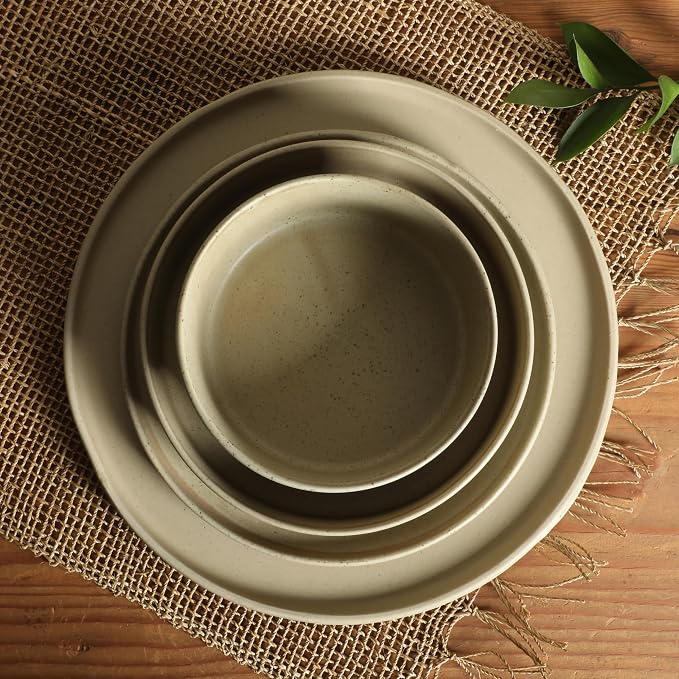 Gibson Elite Tatum Premium Porcelain Matte Reactive Glaze 16-Piece (Service for 4) Plates and Bolws Stackable Dishes Ceramic Dinnerware - Green