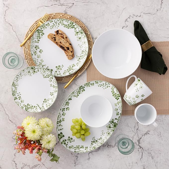 Noritake Bloomington Road Green 4-Piece Place Setting, Serving for 1