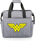 PICNIC TIME DC Comics Wonder Woman On The Go Lunch Bag, Soft Cooler Lunch Box, Insulated Lunch Bag, (Heathered Gray)
