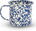 Crow Canyon Home Enamelware Mug, 12 ounce, Navy/Cream Splatter (Single)