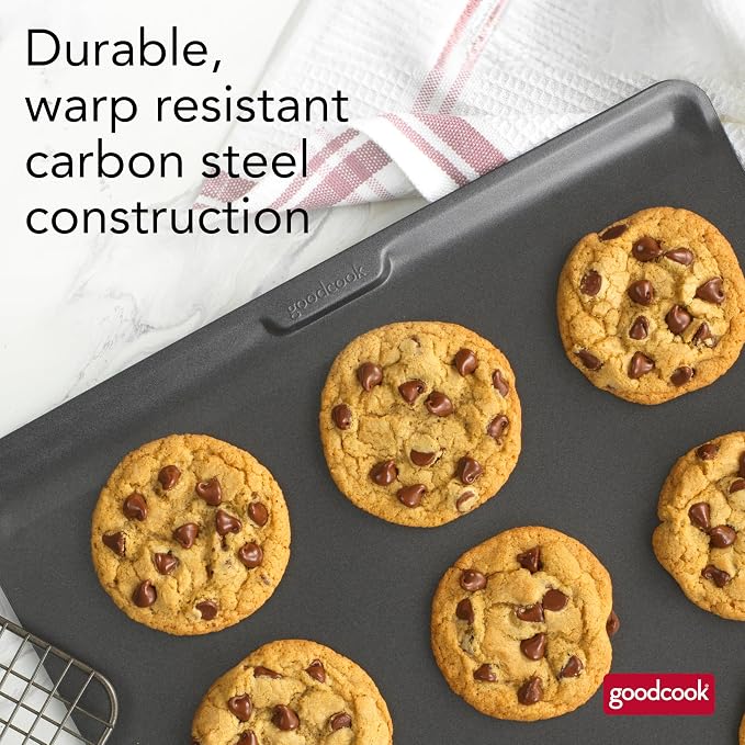 GoodCook AirPerfect Nonstick Air Insulated Cookie Sheet, 14" x 12", No Burning, Gray (Pack of 6)