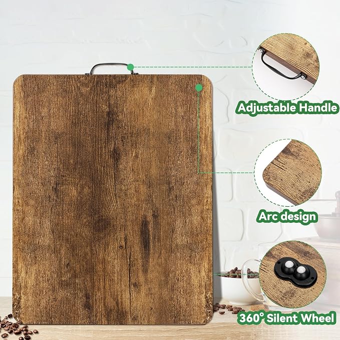 Appliance Slider, Sliding Tray for Coffee Maker, Coffee Pot Slider for Countertop, 360° Rolling Tray Appliance Slider for Kitchen Appliances- Rustic Brown (13” X 14”)