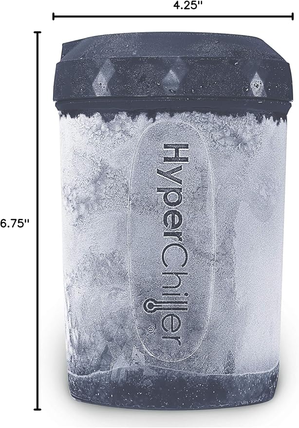 HyperChiller HC2CB Patented Iced Coffee/Beverage Cooler, NEW, IMPROVED,STRONGER AND MORE DURABLE! Ready in One Minute, Reusable for Iced Tea, Wine, Spirits, Alcohol, Juice, 12.5 Oz, Charcoal Black