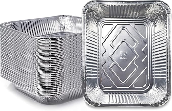 (30 Pack) Premium Lasagna Pans 14" x 10" x 3” Heavy Duty l Disposable Aluminum Foil for Roasting Turkey, Baking, or Cooking