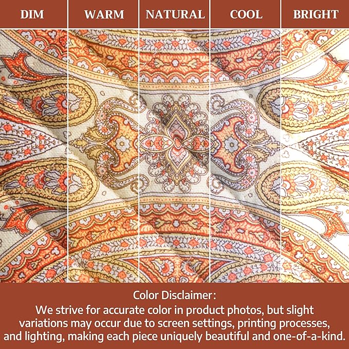Maison d' Hermine 100% Cotton Oven Mitt & Pot Holder Set (7.5"x13" & 8"x8") Heat Resistant BBQ Cooking Gloves with Loop for Thanksgiving Christmas Decorations Handling Hot Pans (Kashmir Paisley)