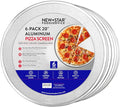 New Star Foodservice Seamless Aluminum Pizza Baking Screens, 20 Inch Round Mesh Pizza Pans for Crispy Crusts, Restaurant-Grade, Pack of 6