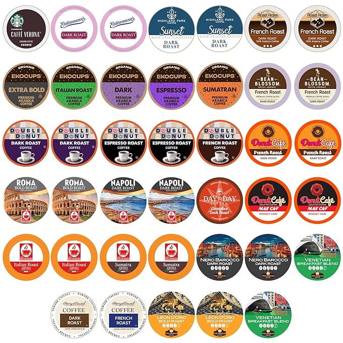 Perfect Samplers Coffee Pod Variety Pack, Dark Roast & Bold Flavors, Single Serve Cups for Keurig K Cup Machines - Robust Assortment, 80 Count