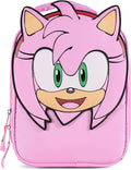AI ACCESSORY INNOVATIONS Sonic The Hedgehog Insulated Lunch Box, Amy Rose Mini Gaming Cooler with 3D Features & Top Padded Handle, Pink