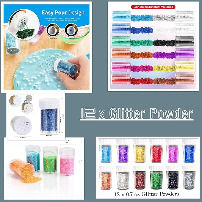 LFSUM Cup Turner & Spinner for Tumblers, Tumbler Spinner, Glitter Powder & Epoxy Resin Kit (2X-Cup-Silver)