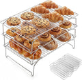 E-far 3-Tier Cooling Rack for Cooking and Baking - 15”x10” Collapsible & Stackable Tight-Wire Stainless Steel Cookie Rack for Baking Sheet, Oven, Roasting, Dishwasher Safe & Space Saving