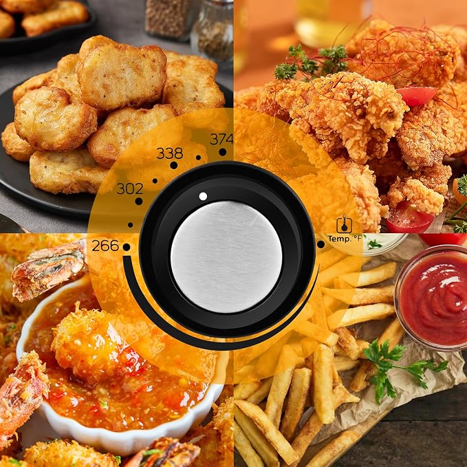 Pukomc Deep Fryer 3 Liter Capacity,1500W Oil Fryer with Adjustable Temperature,Viewing Window,Detachable Frying Basket,Made of Stainless Steel Material and Easy to Clean