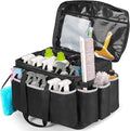 HODRANT Extra-Large Cleaning Caddy with EVA Hard Bottom, High Capacity Cleaning Supplies Organizer for Housekeeping & Home Work, Cleaner Tools Tote Bag with Shoulder Strap, Patent Design