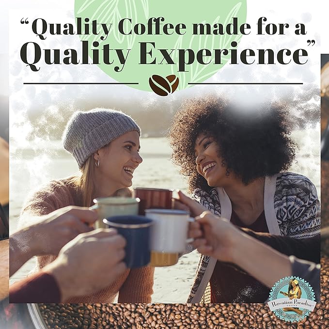 Hawaiian Paradise Coffee 10% Hawaiian Roast Coffee Ground 12oz. Bag - Premium Rich Signature Brewed – 100% Arabica Gourmet Finest Beans
