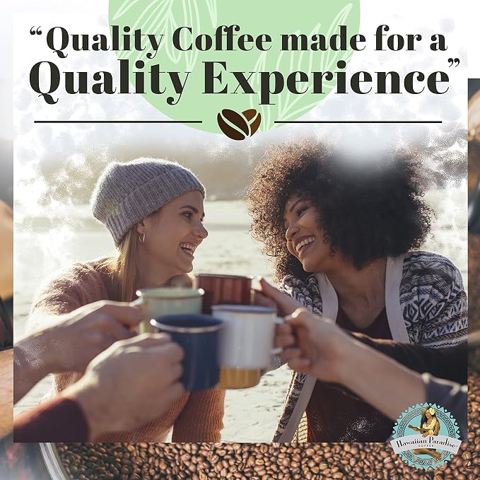 Hawaiian Paradise Coffee Ground - 100% Arabica Coffee Premium Rich Flavored Bold Signature Brewed Medium Roast Coffee from the Finest Beans (Sea Salt Caramel, 24 Ounces)