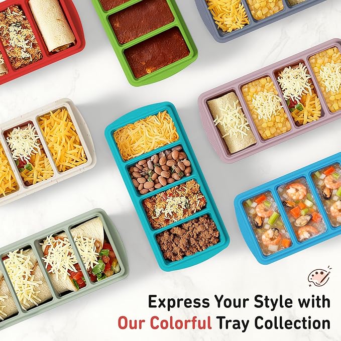 Silicone Freezer Tray with Lid Soup Freezer Container Molds with Steel Reinforced Rim Soup Cubes with Steel Reinforced Rim Perfect for for Soup, Sauce, Leftovers, Homemade Meal Prep and More