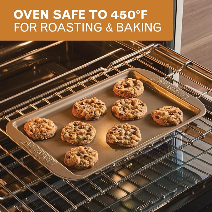Farberware Bakeware Nonstick Sheet Pan, 10-Inch x 15-Inch, Mocha