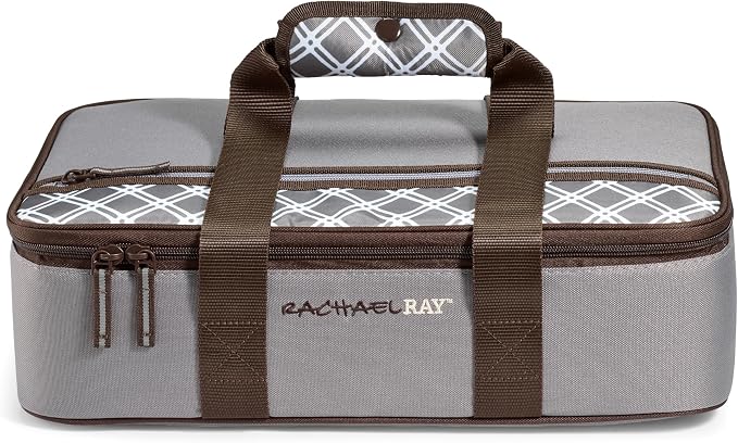 Rachael Ray Lasagna Lugger, Thermal Insulated Casserole Carrier for Hot or Cold Food, Lugger Tote for Potluck, Parties, Picnic, and Cookouts, Fits 9" x 13" Baking Dish