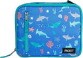 PackIt(R) Freezable Classic Lunch Box, Sea Shark, Built with EcoFreeze(R) Technology, Collapsible, Reusable, Zip Closure With Zip Front Pocket and Buckle Handle, Designed for Fresh Lunch On the Go