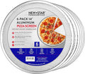 New Star Foodservice Restaurant-Grade Seamless Aluminum Pizza Baking Screen, 14 Inch, Pack of 6