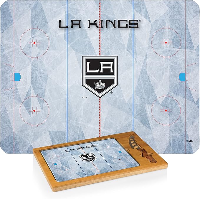 PICNIC TIME NHL unisex-adult NHL Icon Glass Top Cutting Board & Knife Set