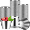Mimorou 2.5oz Metal Ramekin Stainless Steel Sauce Dipping Cup Ramekin Sauce Container Round Dipping Bowl Condiment Cup for Dish Butter Kitchen Restaurant Serving Party Dinner Cooking