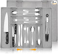 2 Pcs Utensil Drawer Silverware Organizer, Metal Mesh Expandable 13" ~24" Kitchen Drawer Organizer, 7-9 Slots Cutlery Tray Dividers for Kitchen Flatware Christmas Housewarming Gift (Sliver)