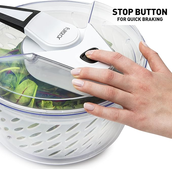 Large Salad Spinner Lettuce Dryer - Easy Spin Salad Spinner Large Vegetable Washer - Manual Salad spinner - Vegetable Dryer - Veggie Spinner Dry Salad Spinner By Fullstar