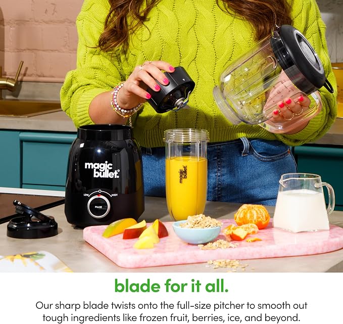 magic bullet Combo Blender, 48oz Pitcher, Blending Cup, Simple Speed Dial – MBF50200AK