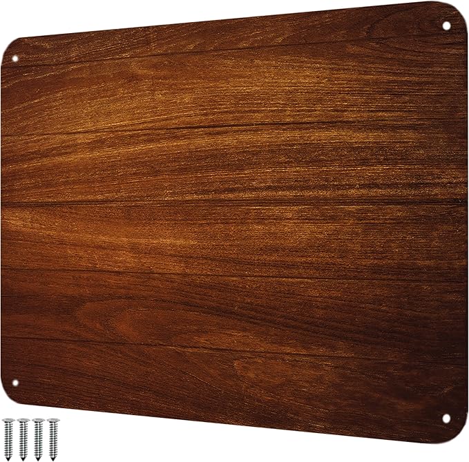 9 inches x 6.5 inches Stainless Steel Plate for Magnets, 3M Adhesive Back, Mounting Screws, Ideal for Magnetic Shelf, Spice Holders, Colorful Magnets as a Gift. Mount Anywhere! (Timber, 1 Pack)