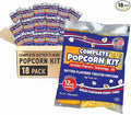 Premium America Popcorn Kit, 18 Packs for a 12oz Popper, Movie Theater & Popcorn Machine Kernels, Oil & Seasoning Packet, Bulk All in One