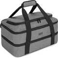 Trunab Casserole Carrier for Hot or Cold Food Insulated Casserole Dish Carrier Thermal Tote Bag for Picnic, Fits 9"×13" Baking Dish, 11 x 15 Foil Pans, Grey